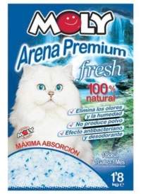 Arena premium de sílice para gatos