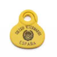 Placa identificativa en plástico con anilla abierta o autoportante Medalla identificativa con anilla abierta