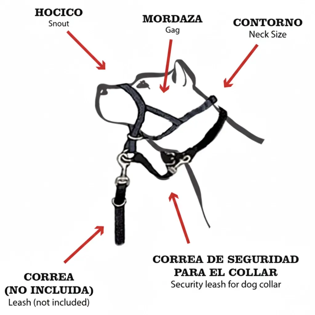 Bozal ajustable y guiador de Setterbakio Bozal ajustable y guiador de Setterbakio